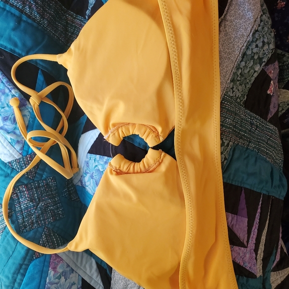 NWOT Bright orange Bikini tie top - Picture 3 of 4